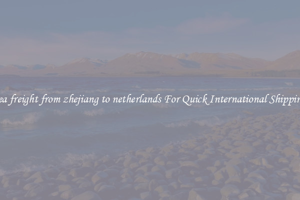 sea freight from zhejiang to netherlands For Quick International Shipping