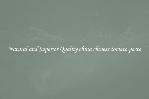 Natural and Superior Quality china chinese tomato paste