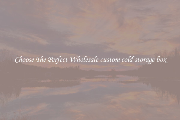 Choose The Perfect Wholesale custom cold storage box