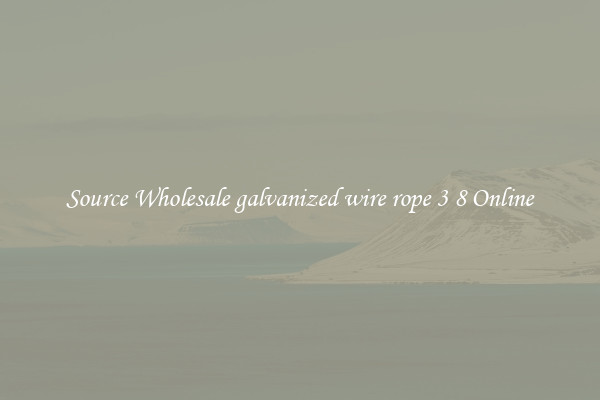 Source Wholesale galvanized wire rope 3 8 Online