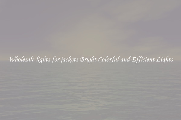 Wholesale lights for jackets Bright Colorful and Efficient Lights