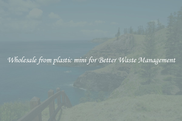 Wholesale from plastic mini for Better Waste Management