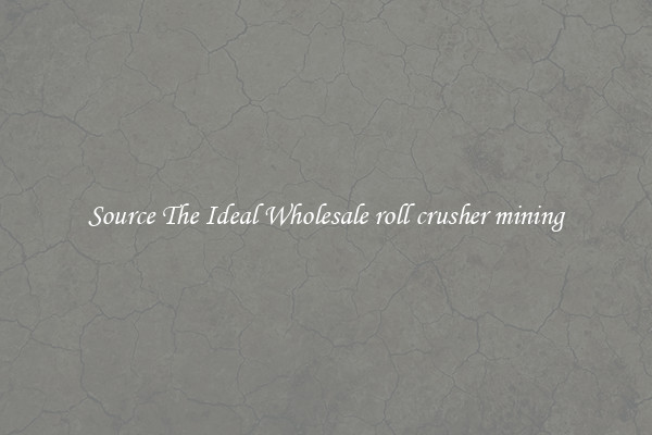 Source The Ideal Wholesale roll crusher mining